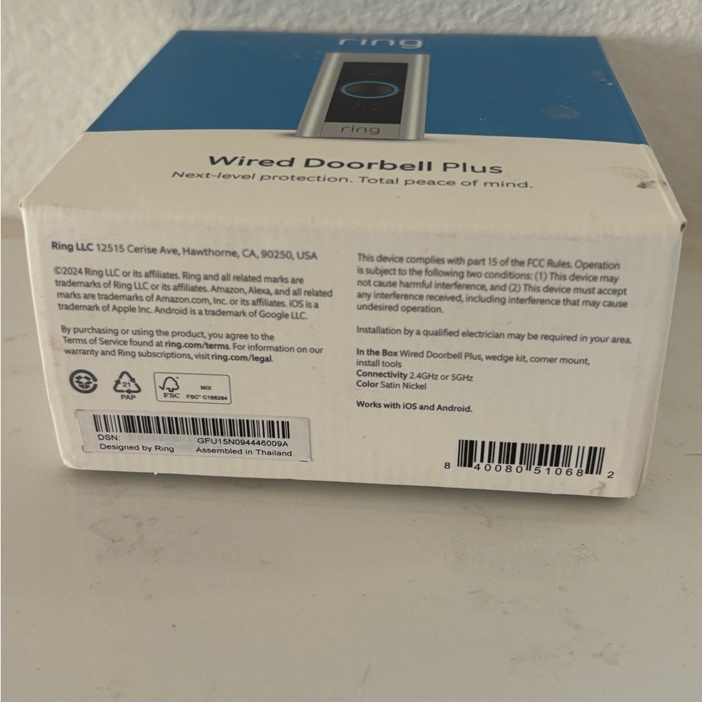 Ring Wired Doorbell Plus in Silver and Black - Picture 4 of 6